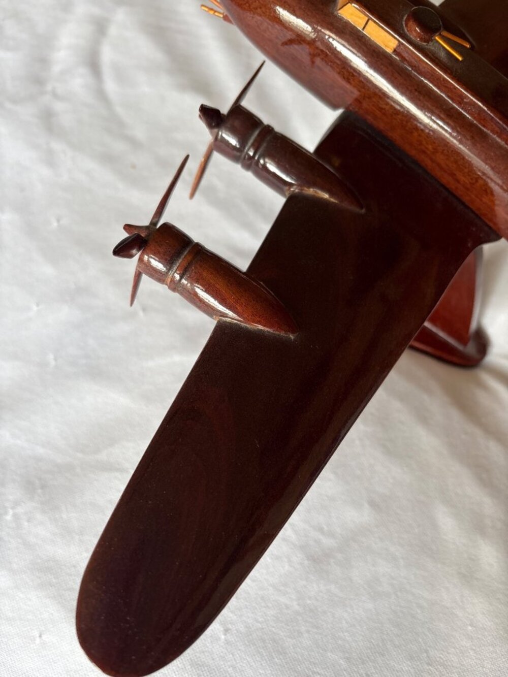 Handcrafted Wooden Airplane Model With Polished Finish Made In Vietnam - Picture 5 of 16